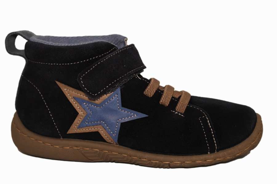 Zapy botas de piel azul marino jeans con estrella cierre de elásticos y velcro | Mysweetstep 