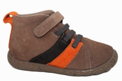 Zapy botas de piel para niño color taupe y naranja | Mysweetstep 