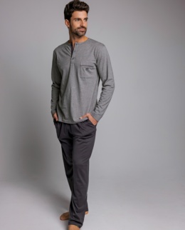 Grey mercerized cotton pyjama