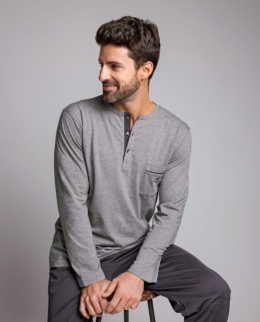 Grey mercerized cotton pyjama - Item2