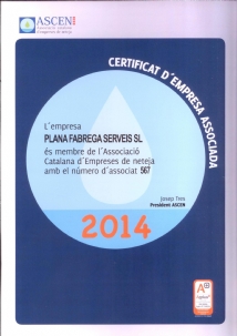 Plana Fàbrega Serveis acreditada com associació catalana d’empresa de neteja