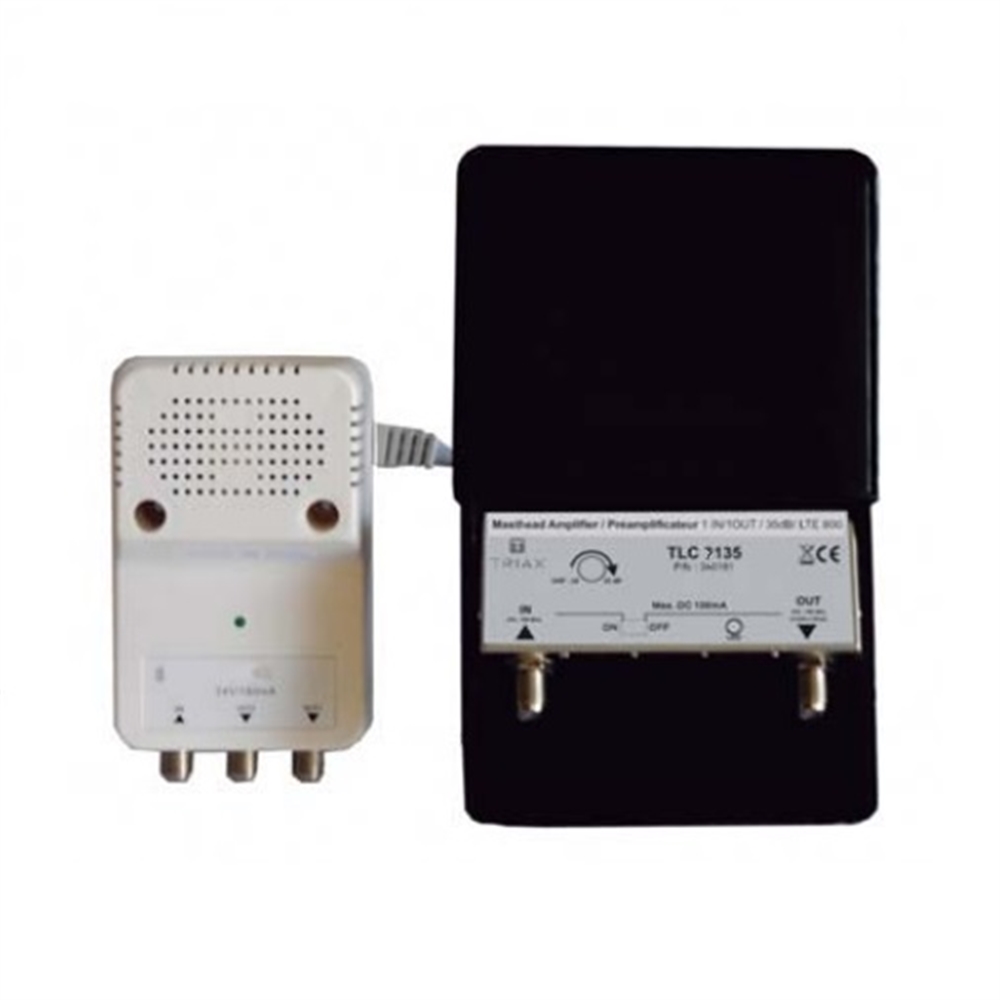 Kit amplificador de mástil LTE 5G 700 MHz; TLC 7135 G=30dB + fuente 24Vdc
