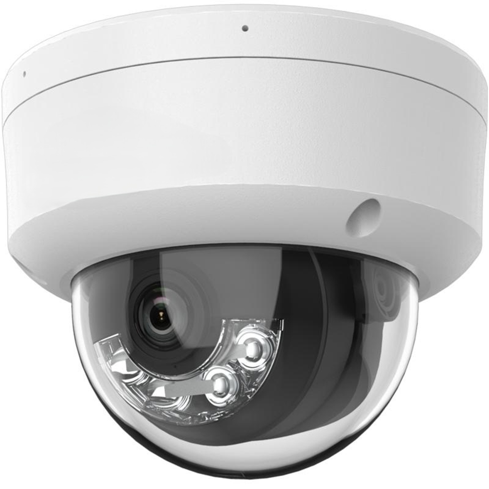 CAMERA IP DOMO 4MP OPTICA FIXA 2.8MM SMART HYBRID LIGHT 30M MIC POE COLORVU ACUSENSE WDR 120DB IP67 IK08
