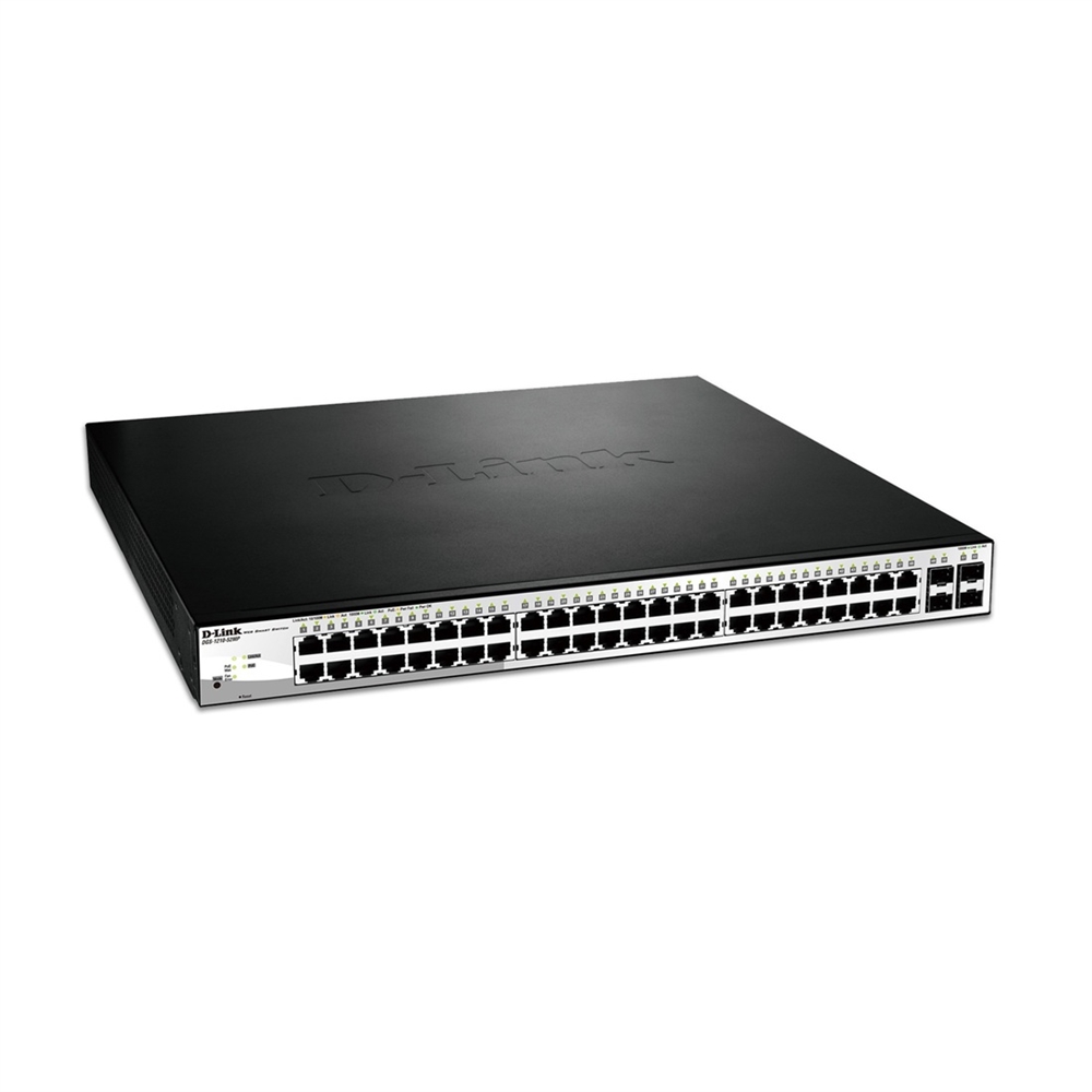 SWITCH 52P GESTIONABLE 48P GIGABIT (POE) + 4P COMBO 1GBE/SFP P. Budget 370W. RACK
