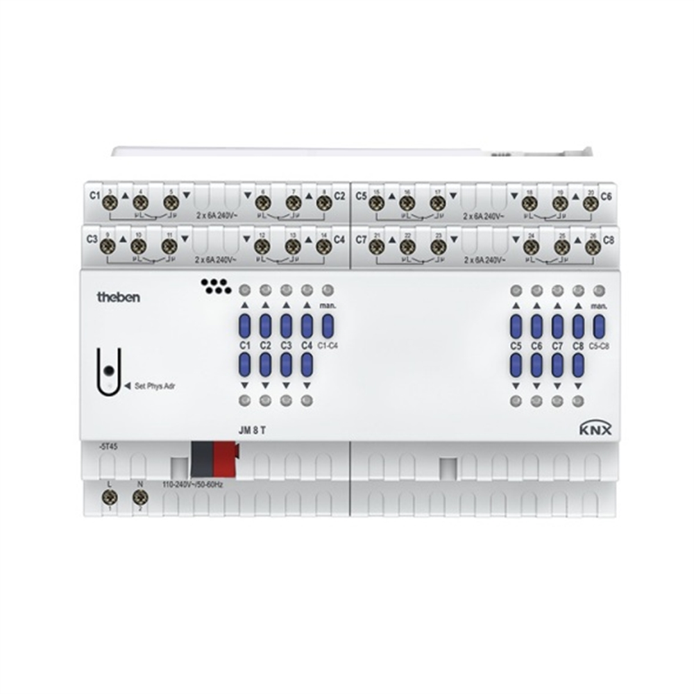 ACTUADOR PER A PERSIANES VENECIANES 8CH FIX2 KNX (8 MOD) AMB INDICADOR LED