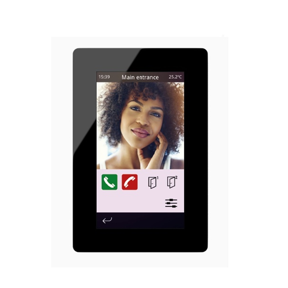 PANTALLA TACTIL VERSO/INDOOR AMB DISPLAY MULTITOUCH DE 4,3” + VIDEOPORTER IP, ACABAT GLASS NEGRE