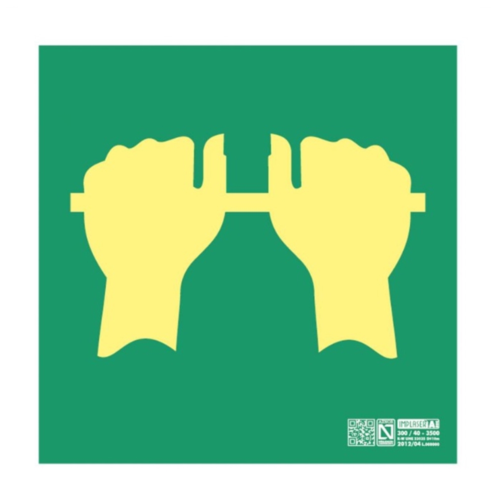 PLACA FOTOLUMINISCENT CLASSE A 22,4x22,4cm ISO 