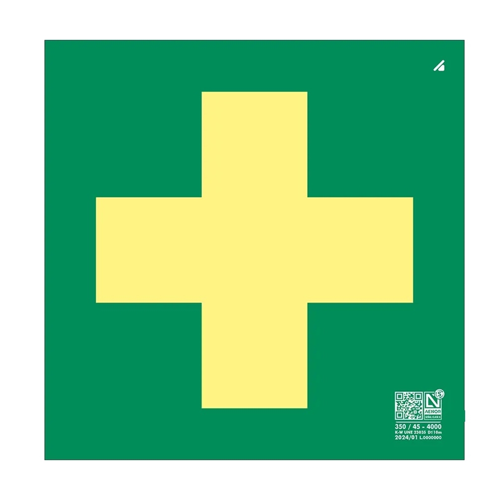 PLACA FOTOLUMINISCENT FARMACIOLA CLASSE A 210X210mm