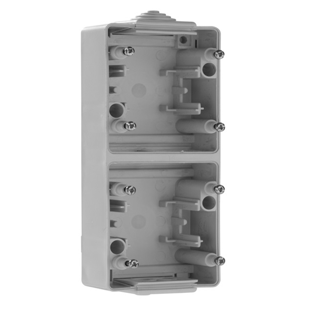 Base doble vertical IP65 gris mecanismos Serie 48