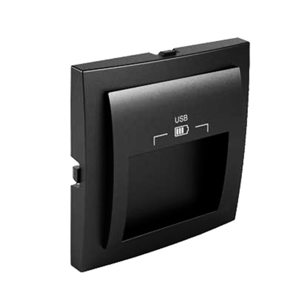 Enjoliveur pour double Chargeur USB avec Sortie a 20º Type A. Noir