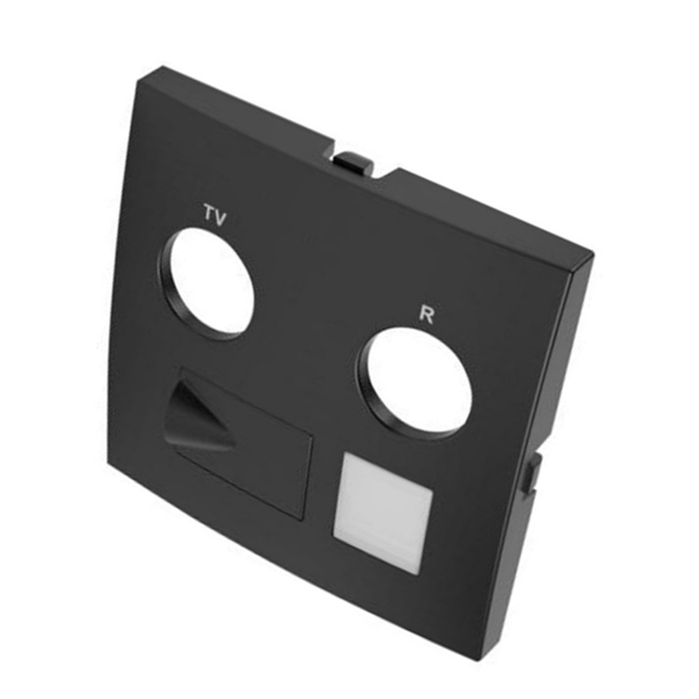 TAPA PARA TOMA MULTIPLE R-TV-RJ45/R-TV-RJ45-FO Negro Mate
