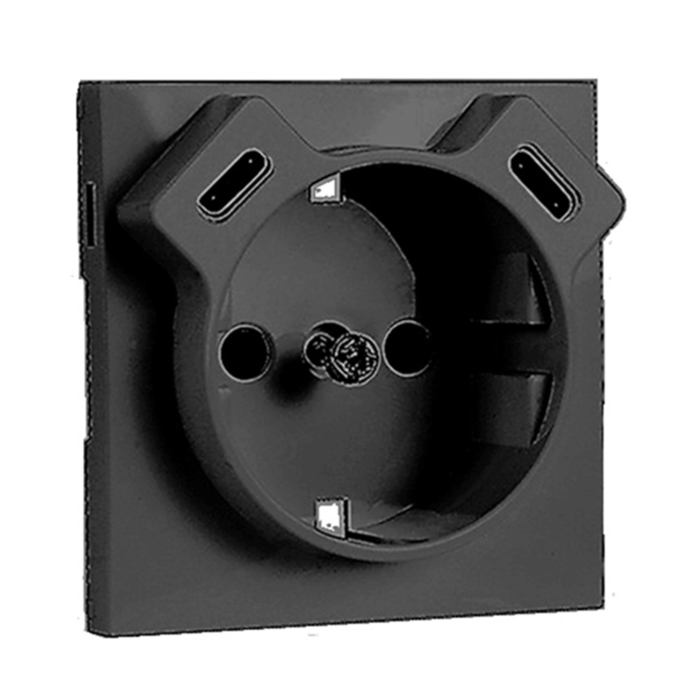 TAPA P/BASE SCHUKO+USB (C+C). GRIS