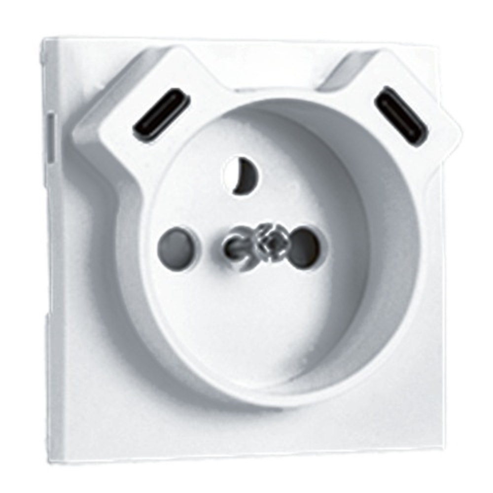 TAPA PER A BASE FRANCESSA AMB USB (C+C) ALUMINI