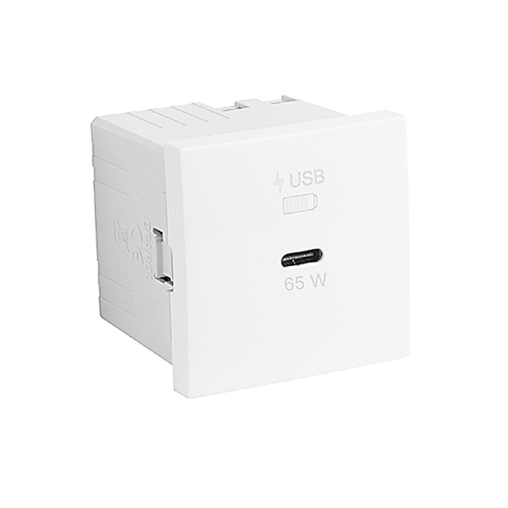 CARREGADOR USB C POWER DELIVERY 65W – 2 MOD. BLANC MAT