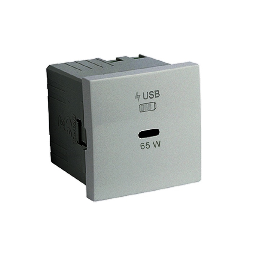 CARREGADOR USB C POWER DELIVERY 65W – 2 MOD. ALUMINI