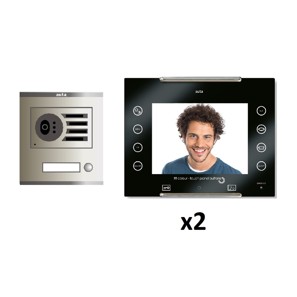 Kit vidéo numérique 6H Intercom 2 AVANT Non Coaxial Noir S/AP