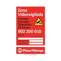 Petit panneau de zone de vidéosurveillance Espagnol