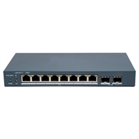 SWITCH POE GESTIONABLE 8 PORTS POE GIGABIT + 2 PORTS FIBRA GIGABIT POE 110W LLARG ABAST 300M VLAN