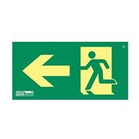 PLACA FOTOLUMINISCENT RECORREGUT ESQUERRA CLASSE A 160X320mm