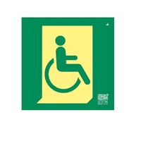 PLACA FOTOLUMINESCENT D10m ACCESSIBILITAT DRETA CLASSE A 210x210mm