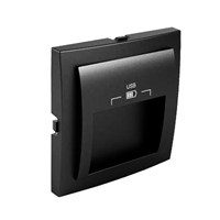 Enjoliveur pour double Chargeur USB avec Sortie a 20º Type A. Noir