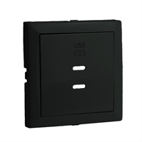 TAPA CARGADOR DOBLE USB TIPO C NEGRO MATE