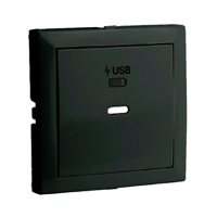 TAPA CARGADOR USB TIPO C POWER DELIVERY NEGRO MATE