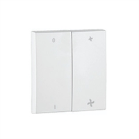 TECLA DOBLE CONMUTADOR VENTILADOR BLANCO