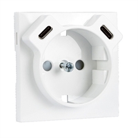 TAPA P/BASE SCHUKO+USB (C+C). BLANC