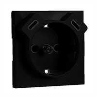 TAPA P/BASE SCHUKO+USB (C+C). NEGRE MAT.