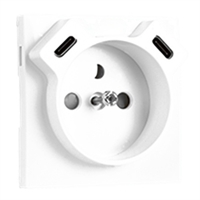 TAPA PARA BASE FRANCESA CON USB (C+C) BLANCO

