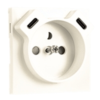 TAPA PARA BASE FRANCESA CON USB (C+C) MARFIL
