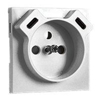 TAPA PARA BASE FRANCESA CON USB (C+C) GRIS