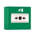 Pulsador de alarma rearmable verde para emergencias/evacuación. - Ítem1