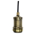 Porte-ampoule E27 décoratif Pendel laiton, cable noir 1,5m - Article1