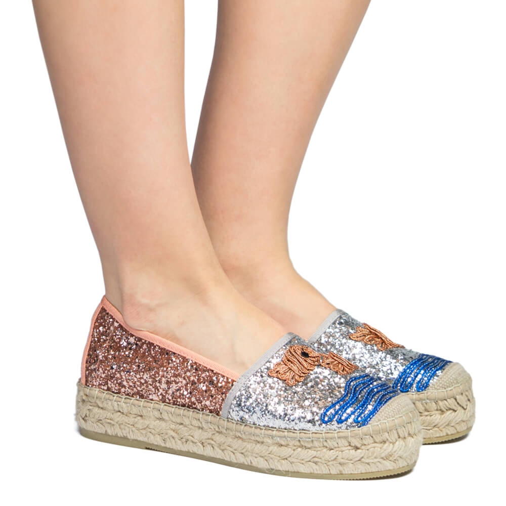 glitter espadrilles sandals