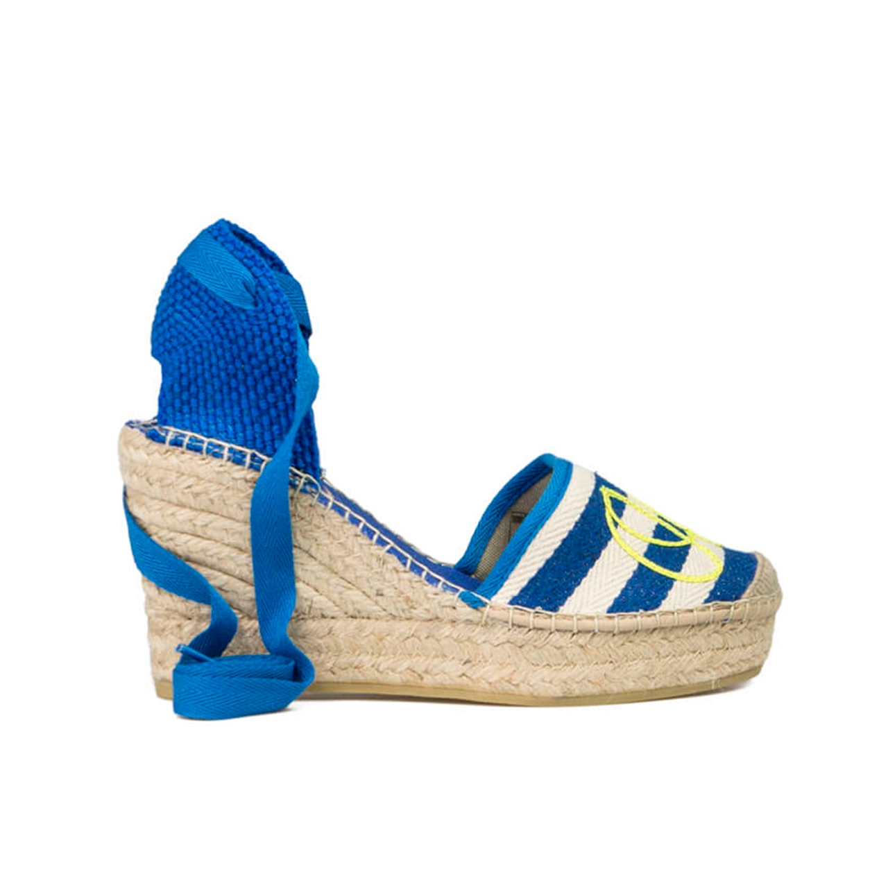 Faktisk Styre Oberst Striped Espadrilles with Text