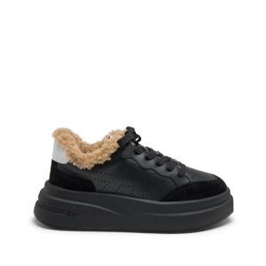 IMPULS FUR Calf Suede Black/White