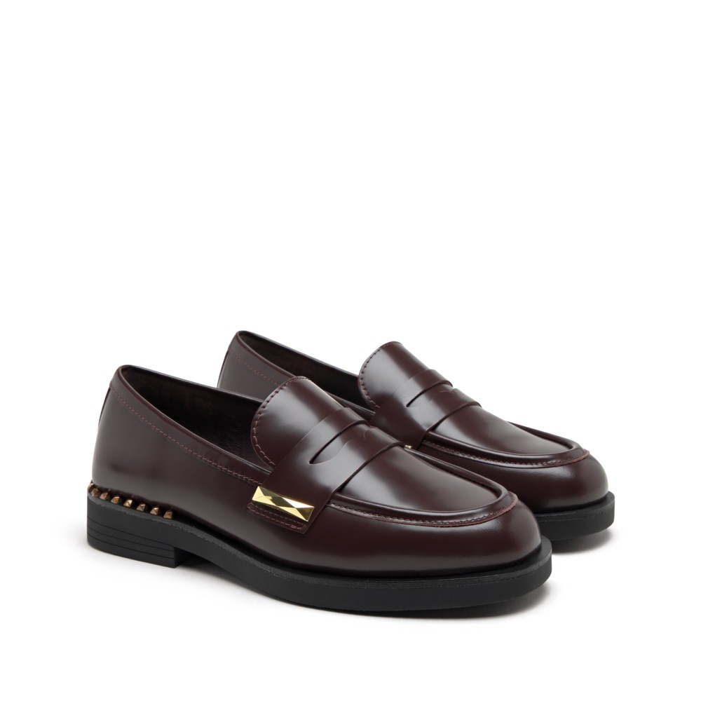 WHISPER STUDS Polish Calf Bordeaux - Item1