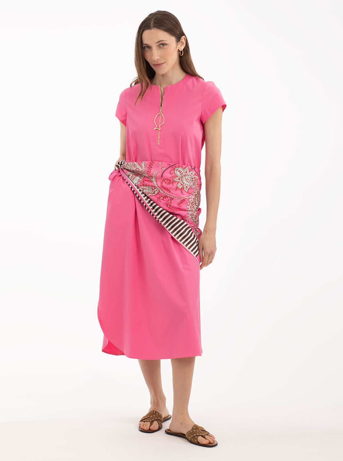 Foulard Estampado Cachemir Rosa 2