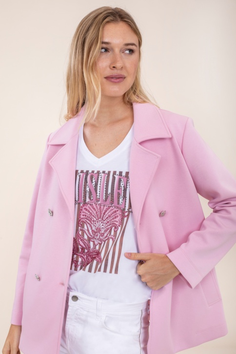 Chaqueta Rosa Cruzada