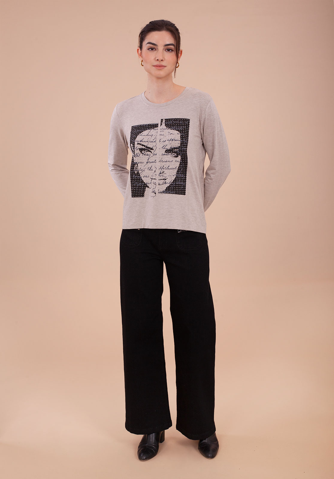 CAMISETA MUJER BEIGE 2