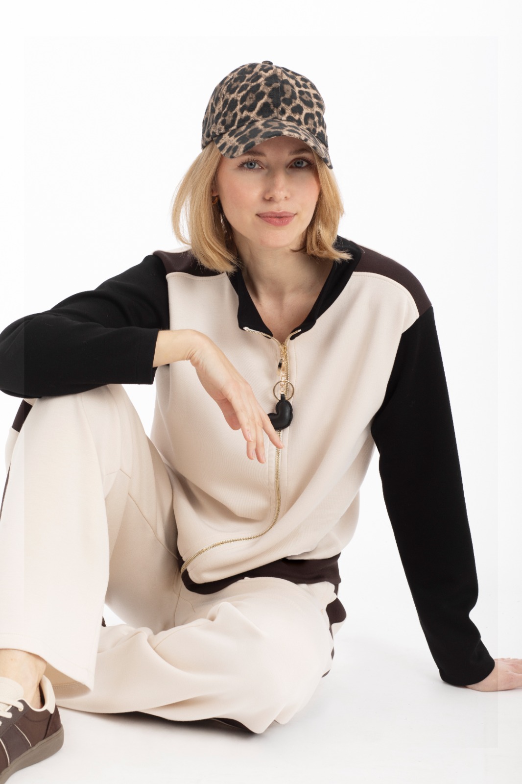 Chaqueta Chandal Soft Beige Rayas