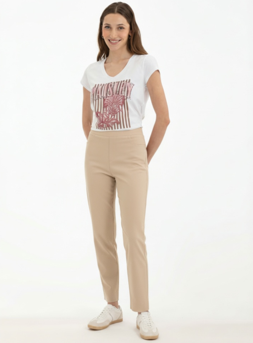 Pantalón Pitillo Tiro Alto Piedra