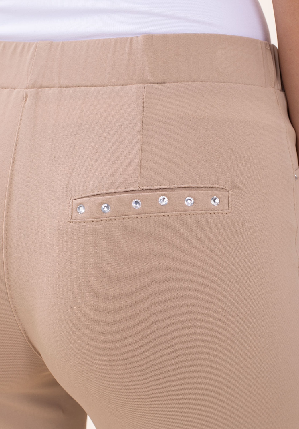 Pantalón Pitillo Punto Beige 2