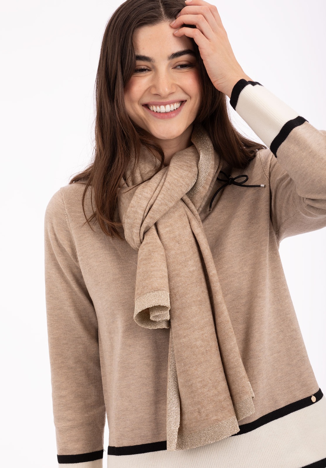 Stone Scarf with Gold Detail
