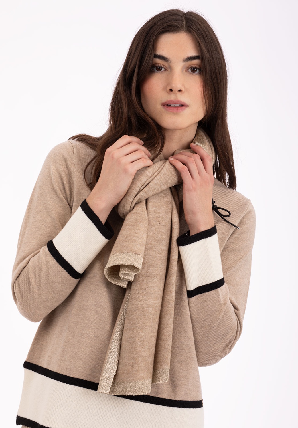 Stone Scarf with Gold Detail
