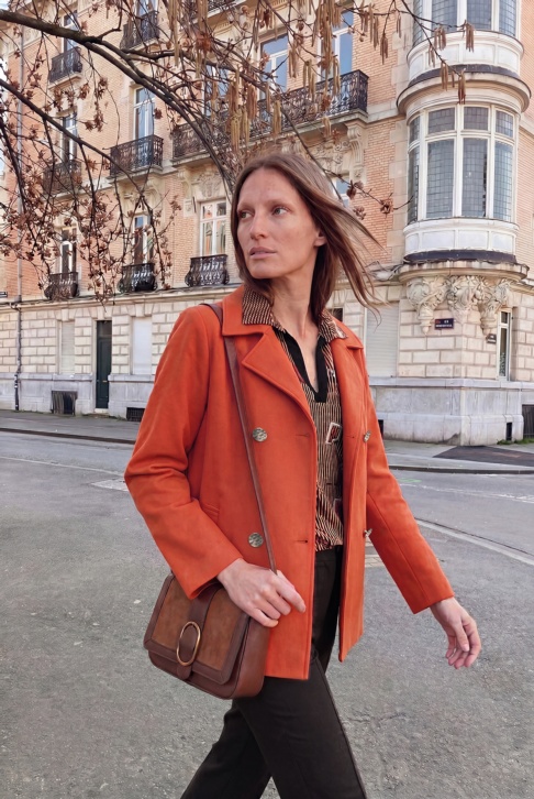 Chaqueta naranja 4 bottones