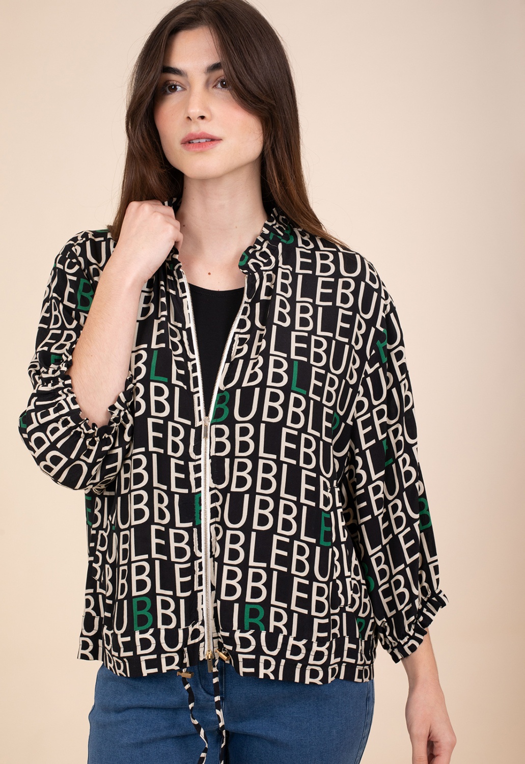Twin-set Letras Verde Bomber 1