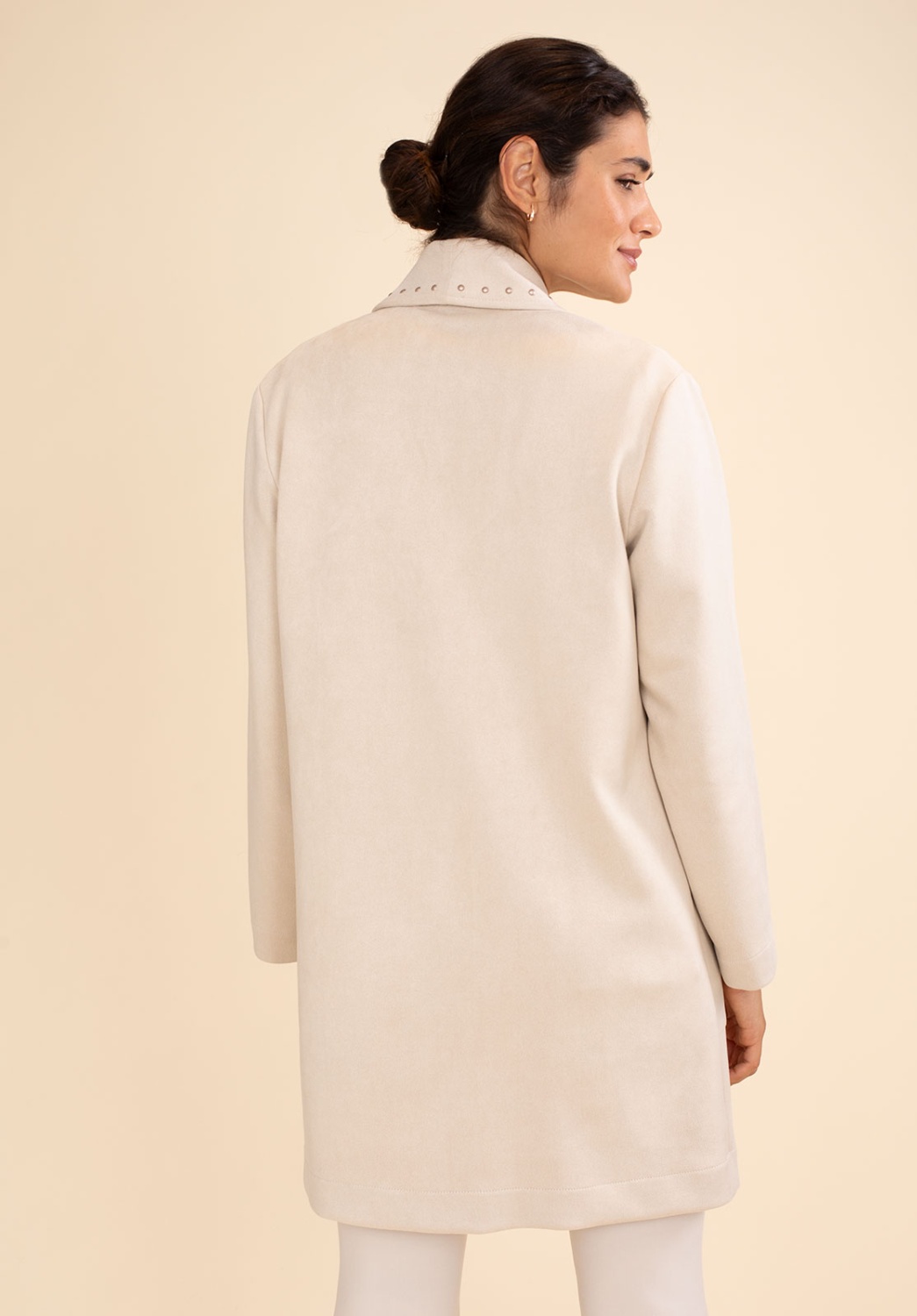 Chaqueta Efecto Antelina Beige 2